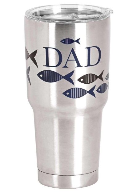 Tumbler Silver Fish Dad 30 Oz