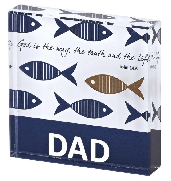 Tabletop Glass Plaque Dad God Is The Way