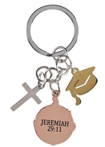 Keyring Grad Cap Compass Cross