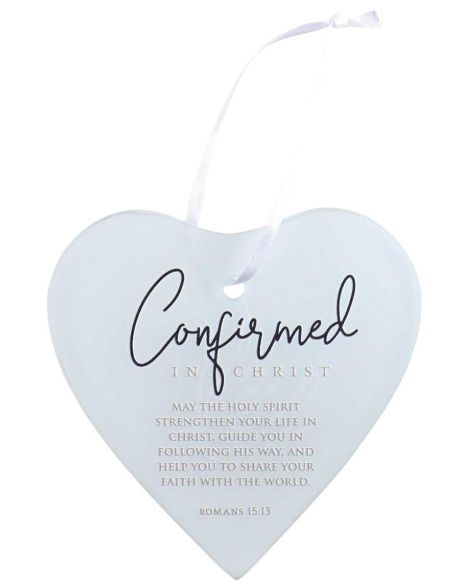 Glass Heart Ornament Confirmed Christ
