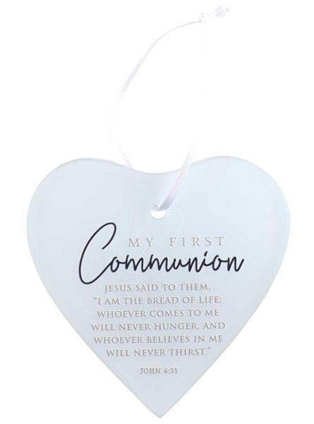 Glass Heart Ornament First Communion