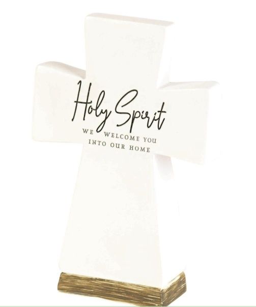 Tabletop Cross Holy Spirit We Welcome