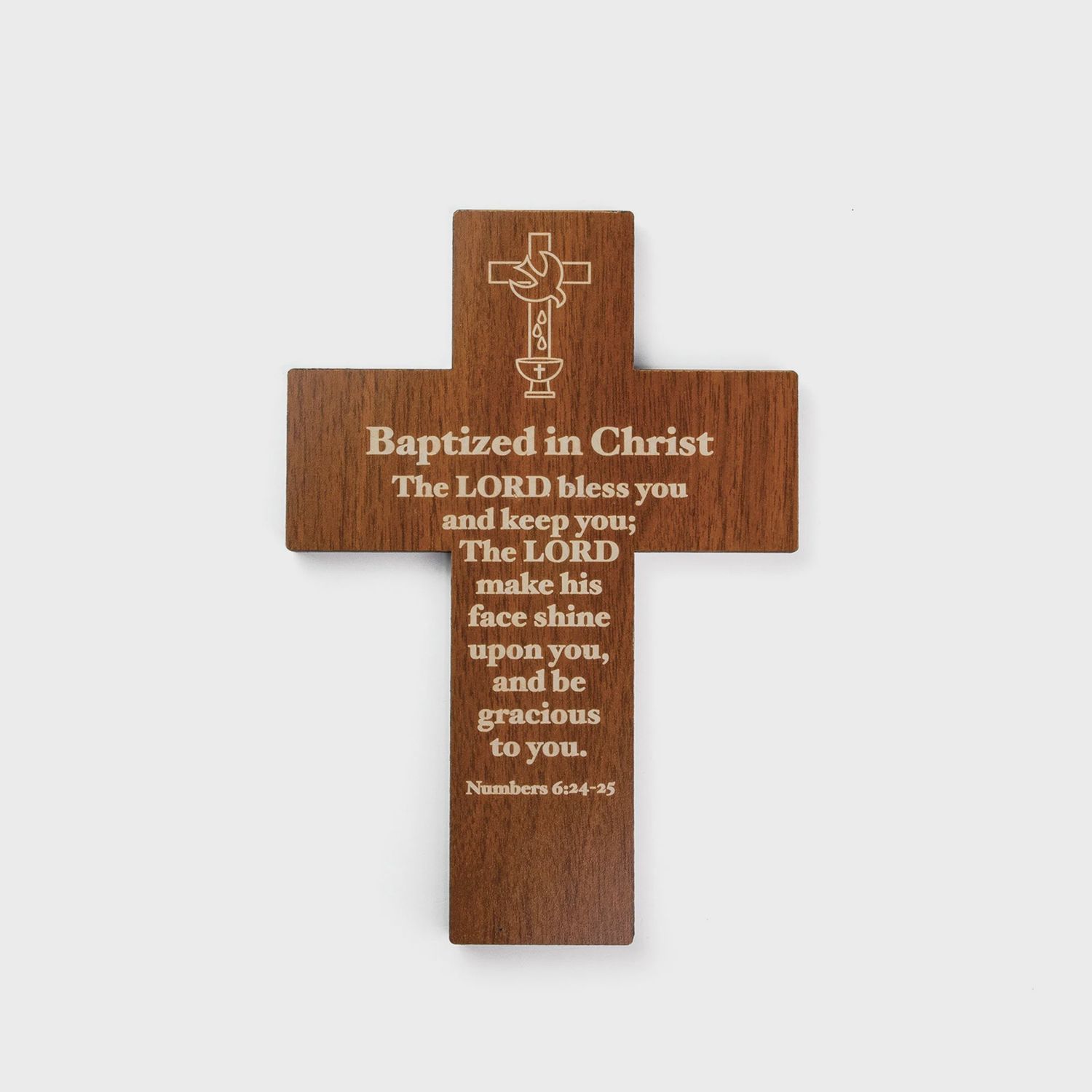 Baptized in Christ Laser Engraved MDF Cross