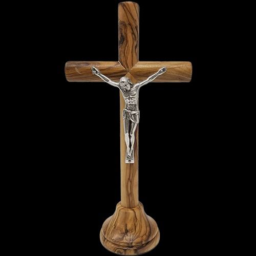 7&quot; Olive Wood Standing Cross and Crucifix