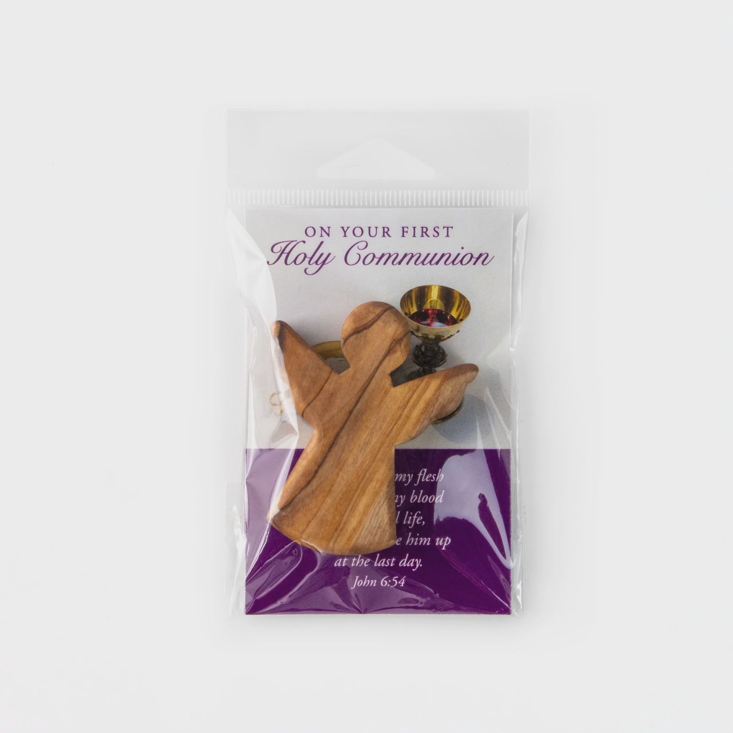 Olive Wood First Communion Comfort Angel