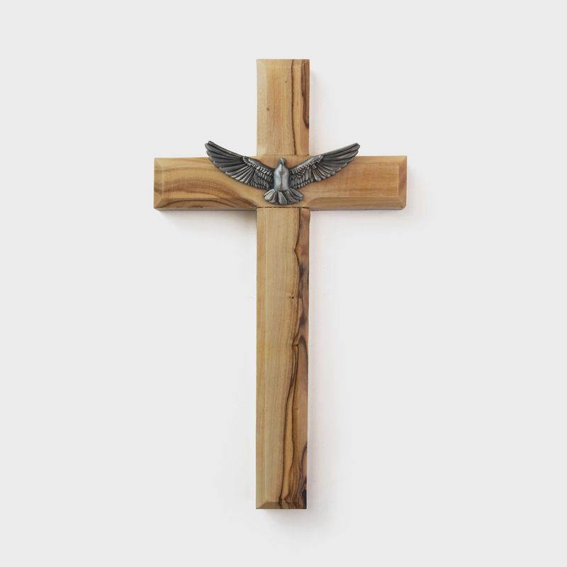 6.75&quot; Confirmation Dove Olive Wood Wall Cross