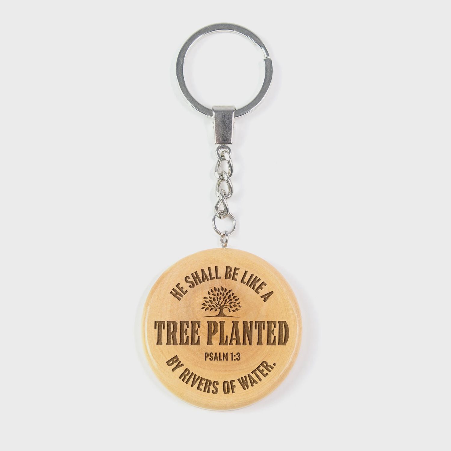 Olive Wood Keychain – Tree Planted, Psalm 1:3