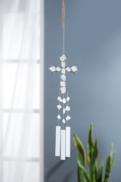 Sea Glass Cross Windchime