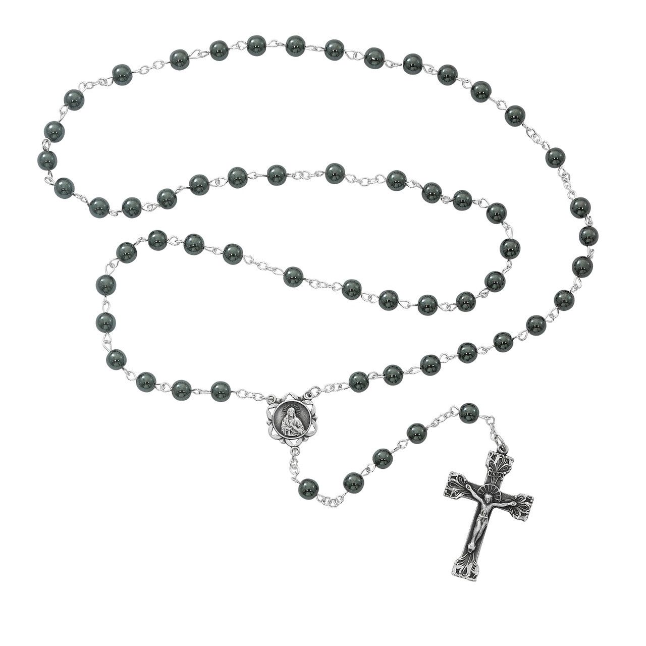 6MM GENUINE HEMATITE ROSARY (163ASF)