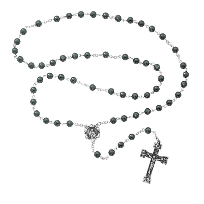 6MM GENUINE HEMATITE ROSARY (163ASF)