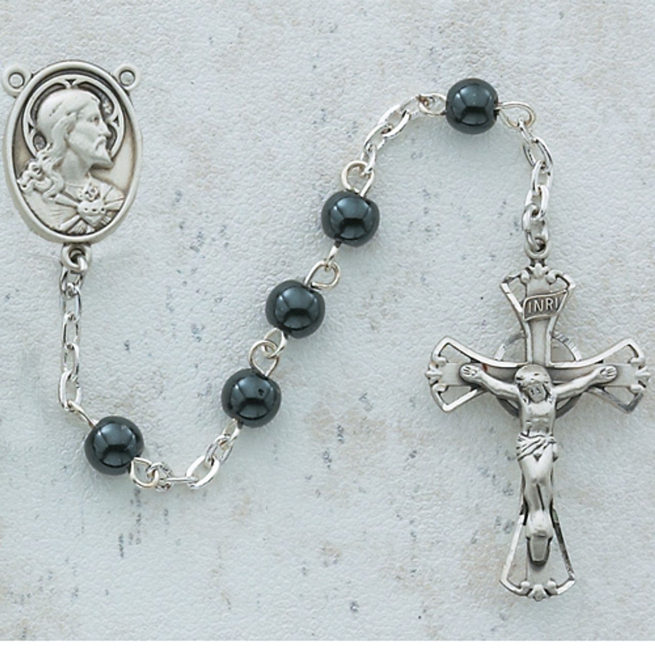5MM GENUINE HEMATITE ROSARY (C14RB)
