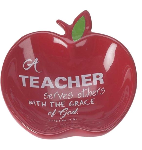 TRAY APPLE SHAPE TEACHER SERVES 1 PET.