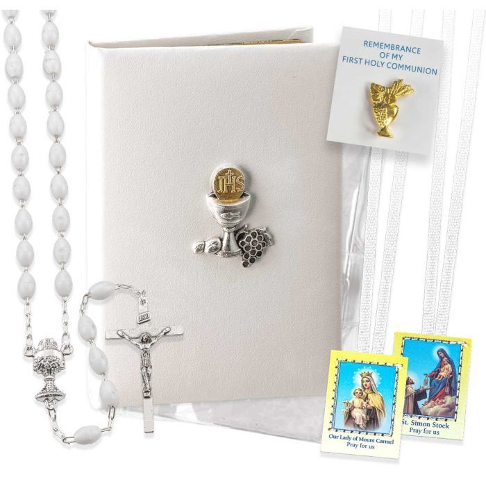 5pc. White Trinity Missal Book Communion Gift Set - P65