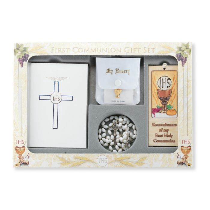 6pc Girls Blessed Trinity Missal Set with White Text Book Cover