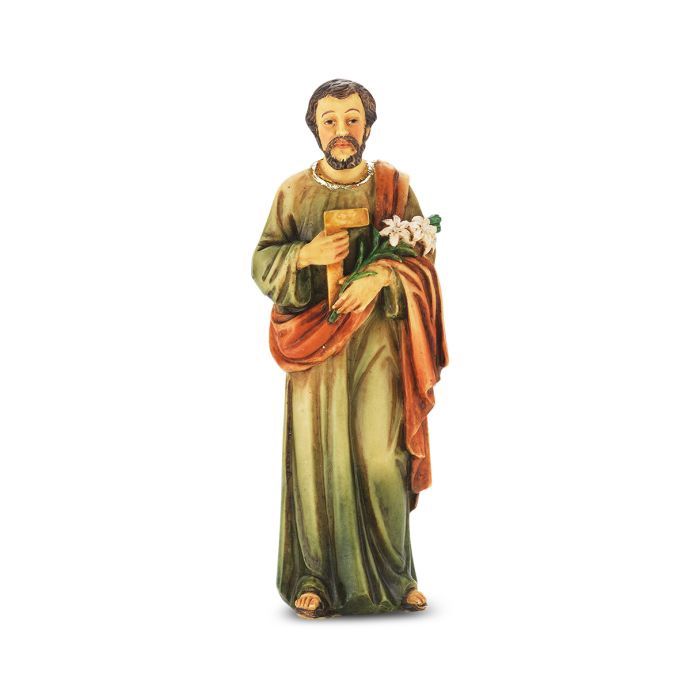 4&quot; Cold Cast Resin Hand Painted Statue of Saint Joseph the Worker