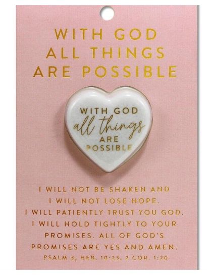 Heart Stone Card With God All Things