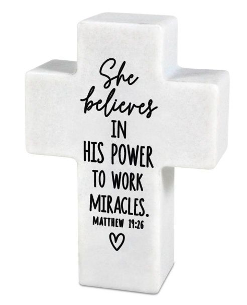 Mini Inspire Cross She Believes Miracle