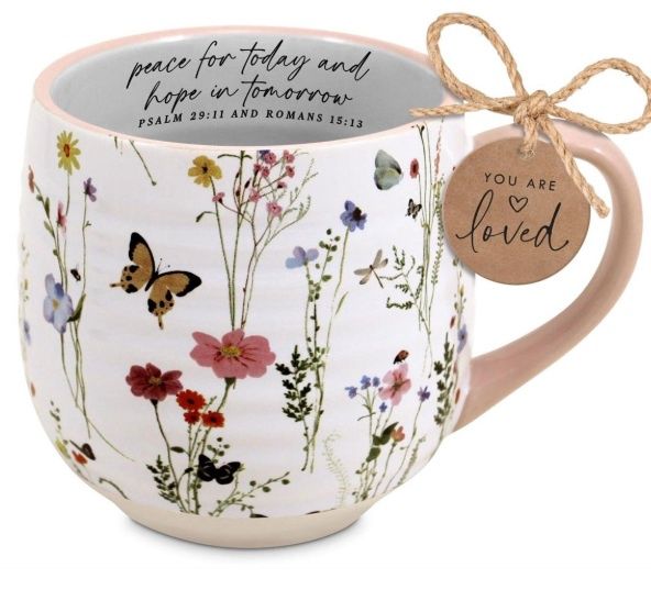 Coffeecup Blooming Joy Peace For Today
