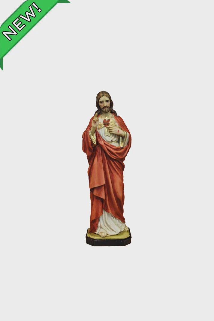 Sacred Heart of Jesus in hand-painted color