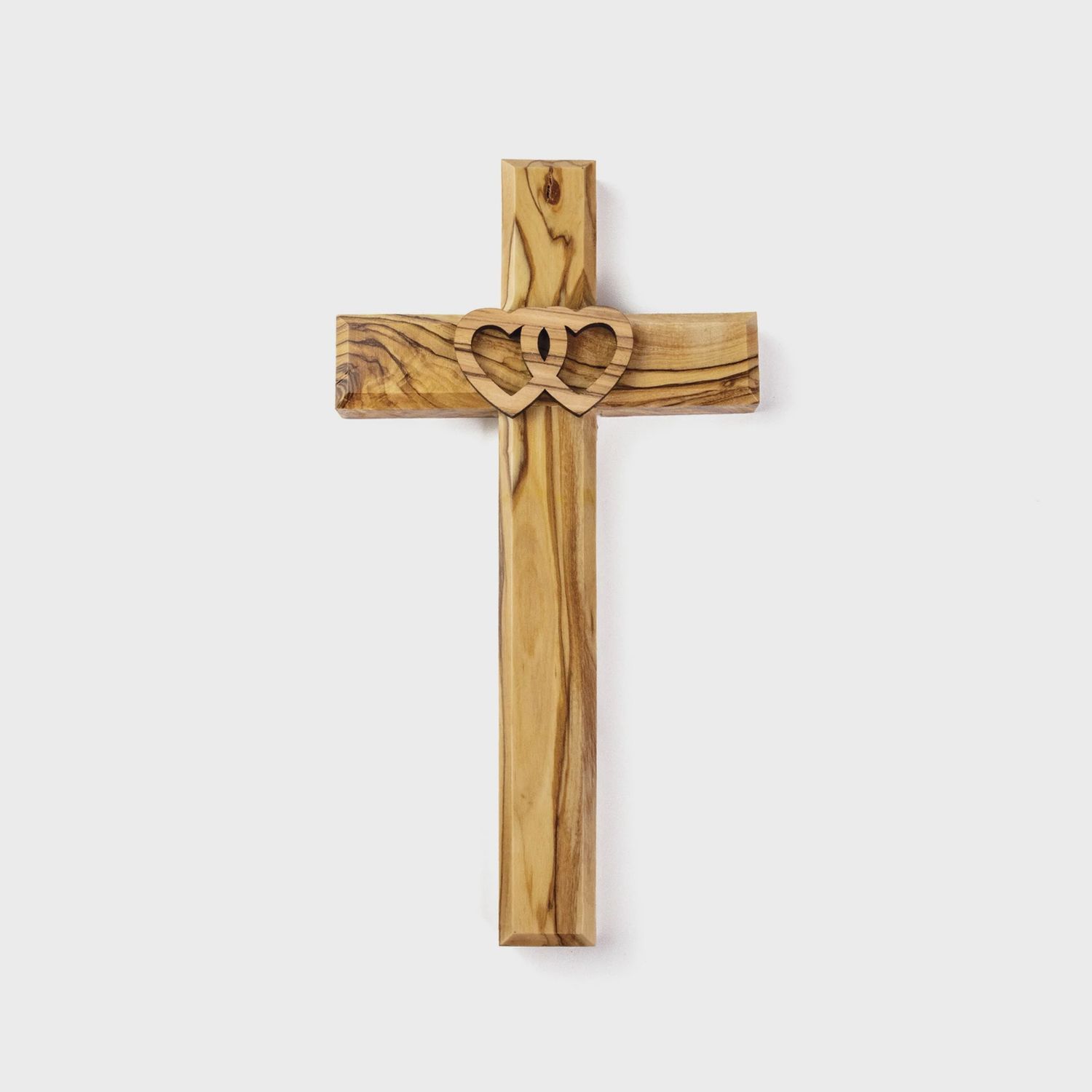 8&quot; Two Hearts Olive Wood Wall Cross