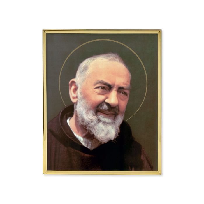 8&quot; x 10&quot; Gold Plaque Frame with a Padre Pio Print