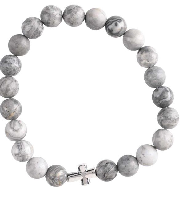 Bracelet Picture Jasper Stone With Cross