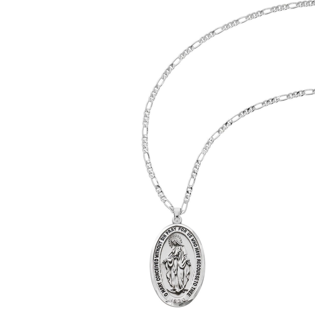 (L816FG) SS MIRACULOUS 24&quot; FIGARO CHAIN