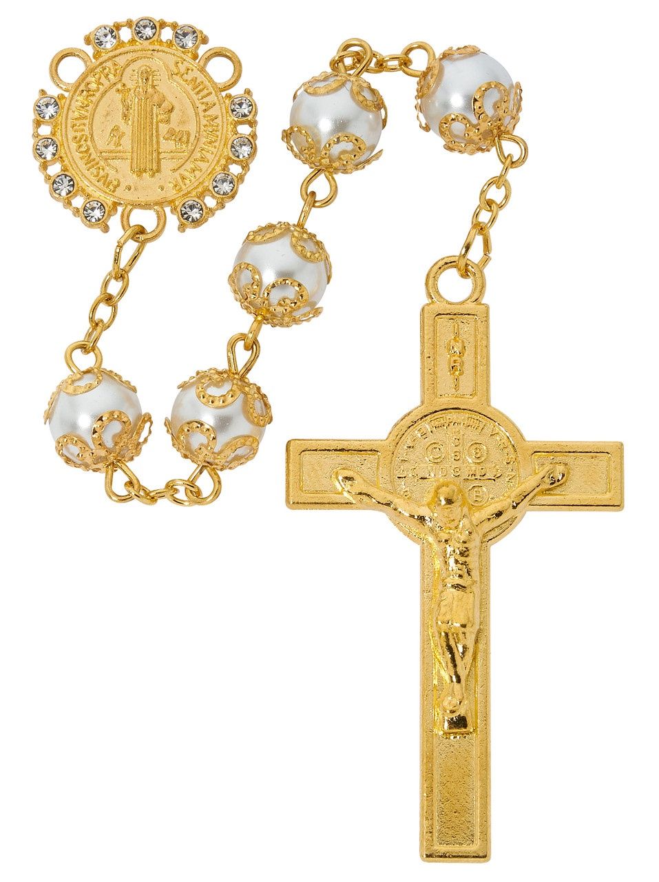 (R980F) 8MM GOLD PEARL ST. BENEDICT