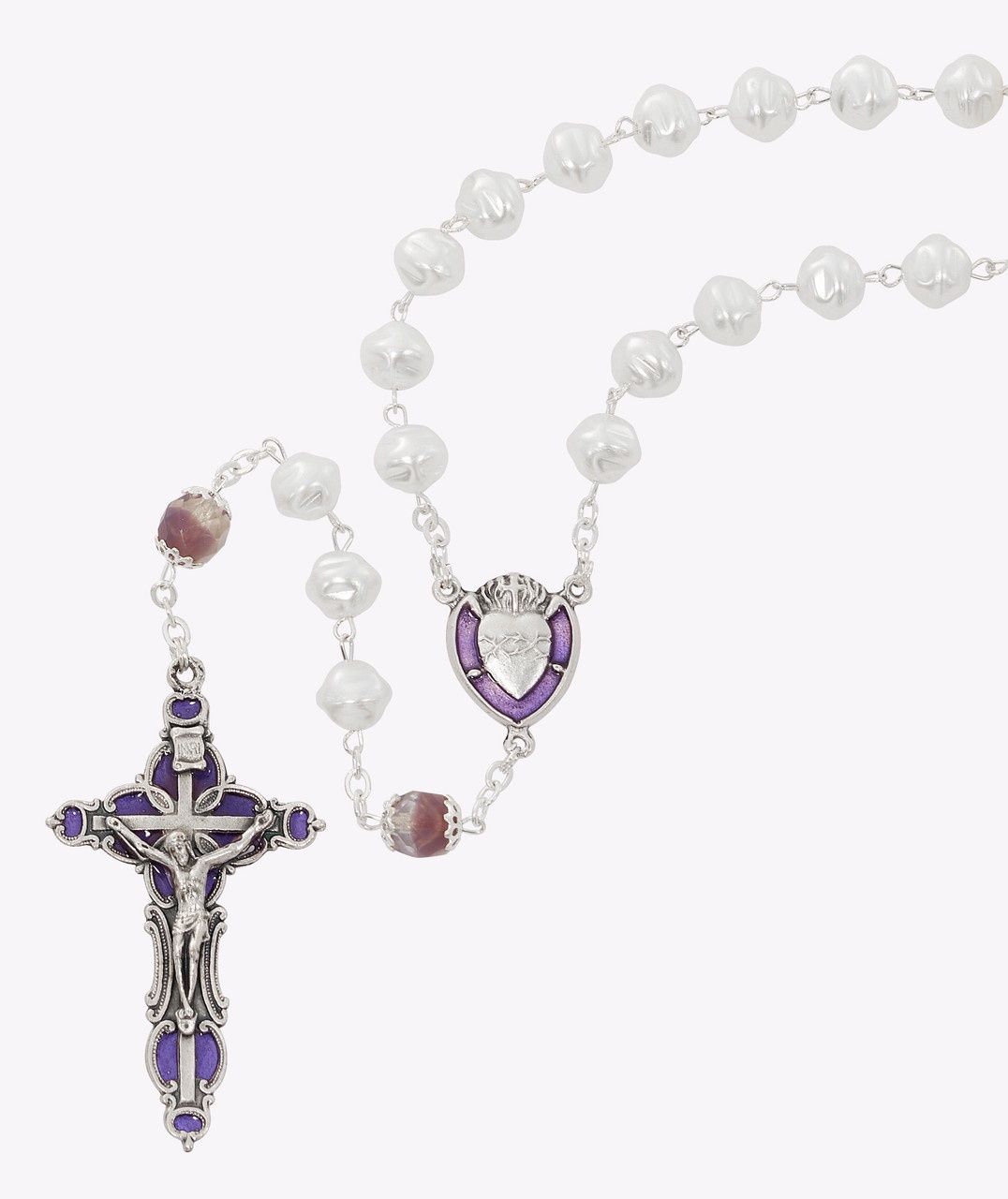(R972F) 8MM PEARL WITH CAPPED AMETHYST