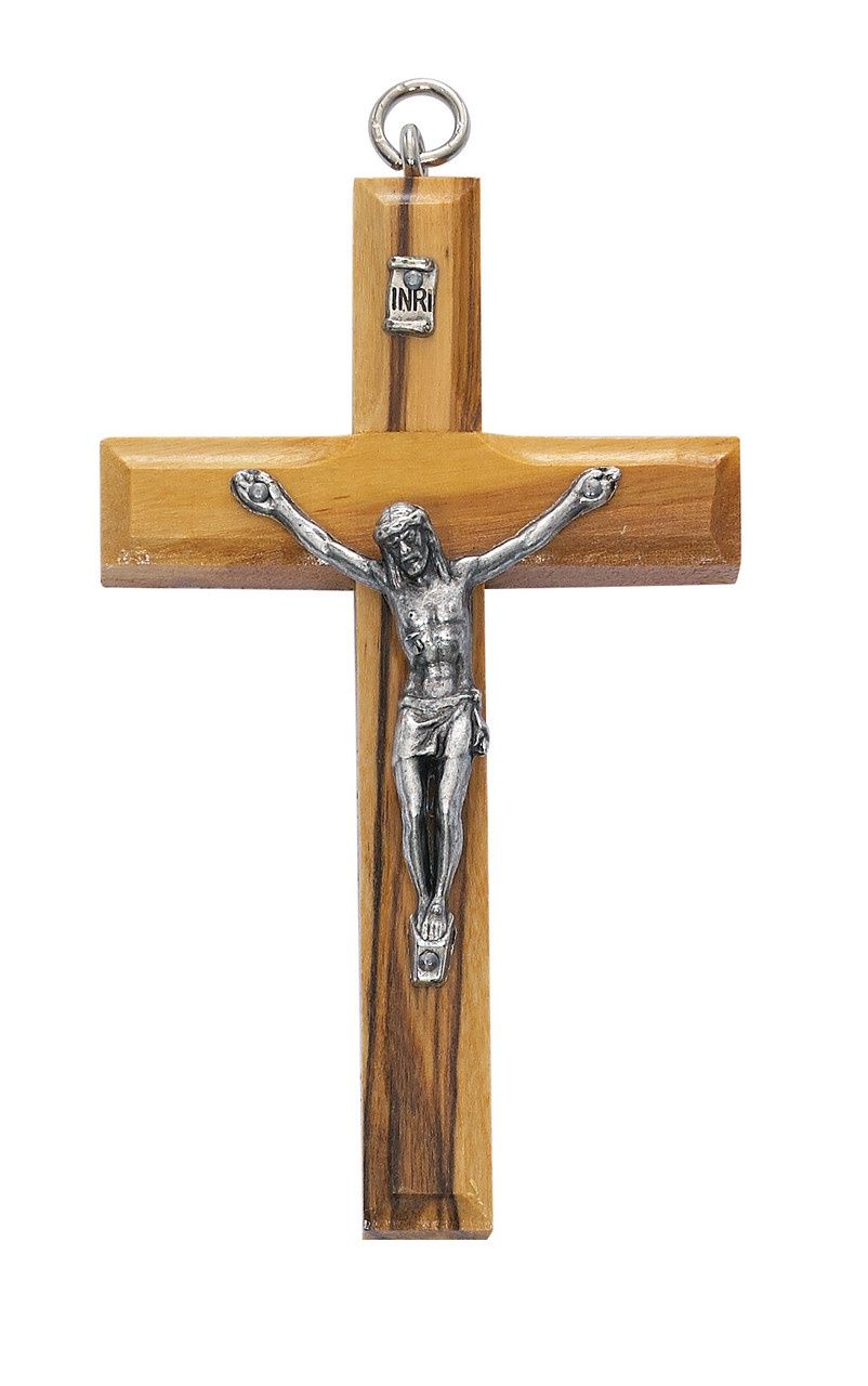 (AR40) 3 1/2 OLIVE WOOD CRUCIFIX/BAG&quot;