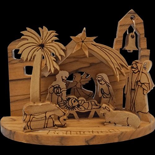 3D Nativity Grotto - Holy Land Olive Wood - Medium