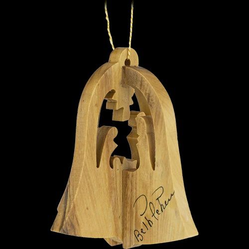 Holy Family Nativity Bell, 3D Olive Wood Christmas
