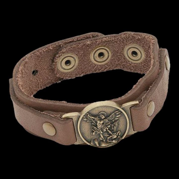 St Michael Leather Cord Bracelet