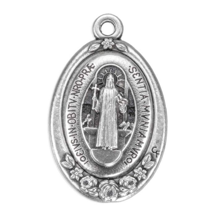 1.7 cm Silver Oxidized St. Benedict Medal