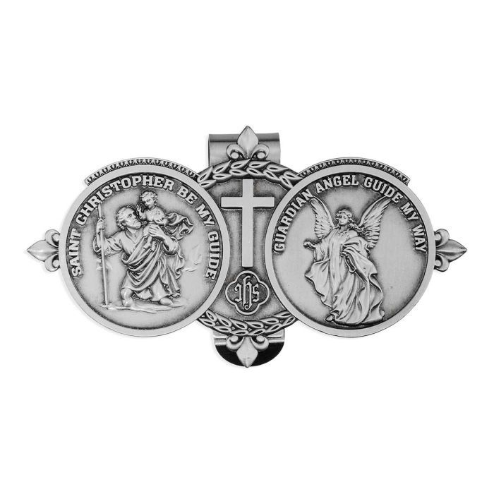 St. Christopher and Guardian Angel Visor Clip WJH