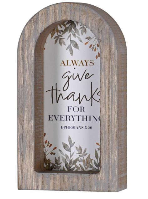 Framed Arch Always Give Thanks 5X8
