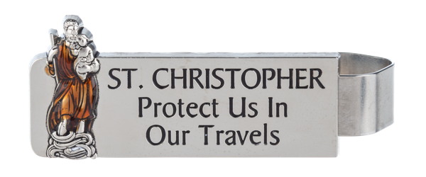 Visor Clip - Protect us in our travels / St. Christopher