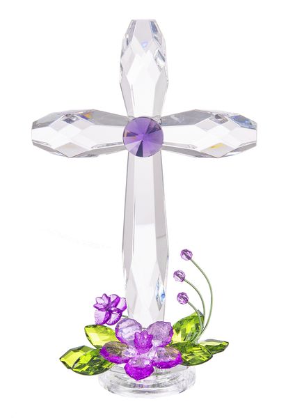 7.5" Standing Floral Cross