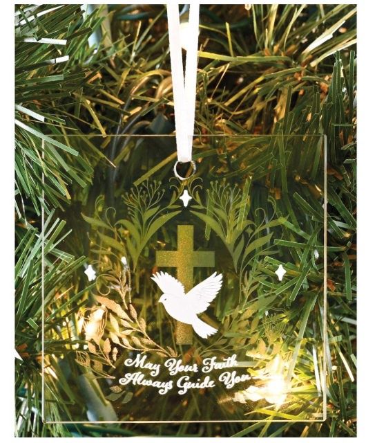 Ornament Cross Dove May You Faith 3.5H