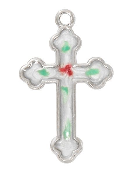 (L9321) 16-18" CH SS CLOISONNE CROSS