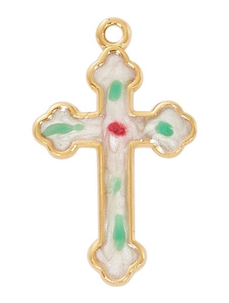 (J9321) 16-18" CH G/SS CLOISONNE CROSS