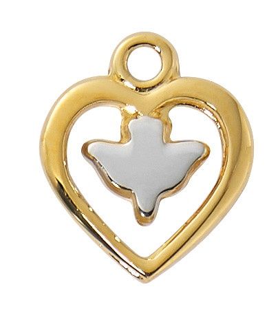 (J9296) 16/18" CH G/SS TWO-TONE HEART