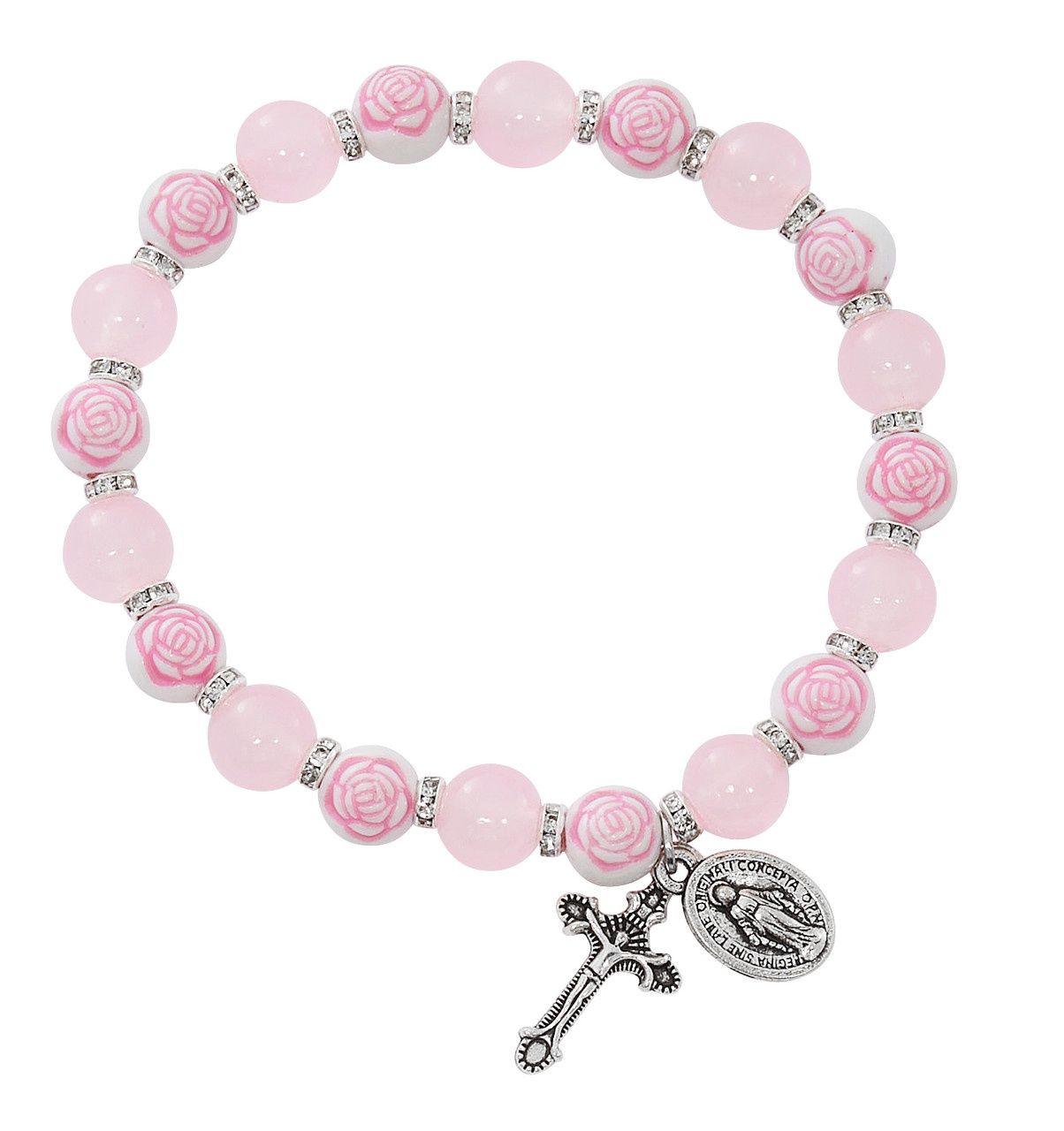 (B1063C) PINK ROSES STRETC BRACELET