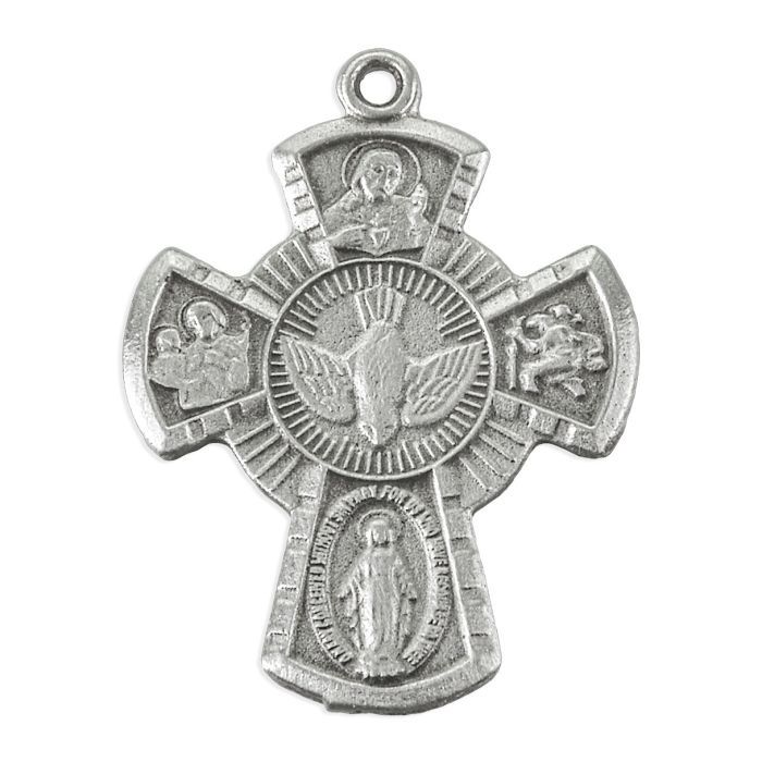 Four Way Genuine Pewter Medal on a 18" Chain, Boxed