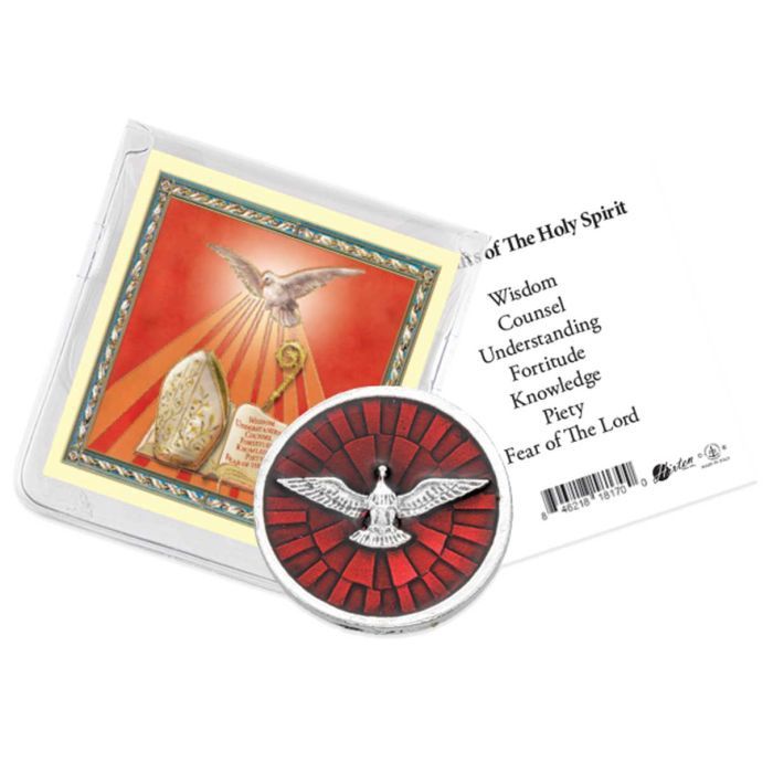 Holy Spirit Pocket Coin with a Holy Card in a Clear Pouch-P65