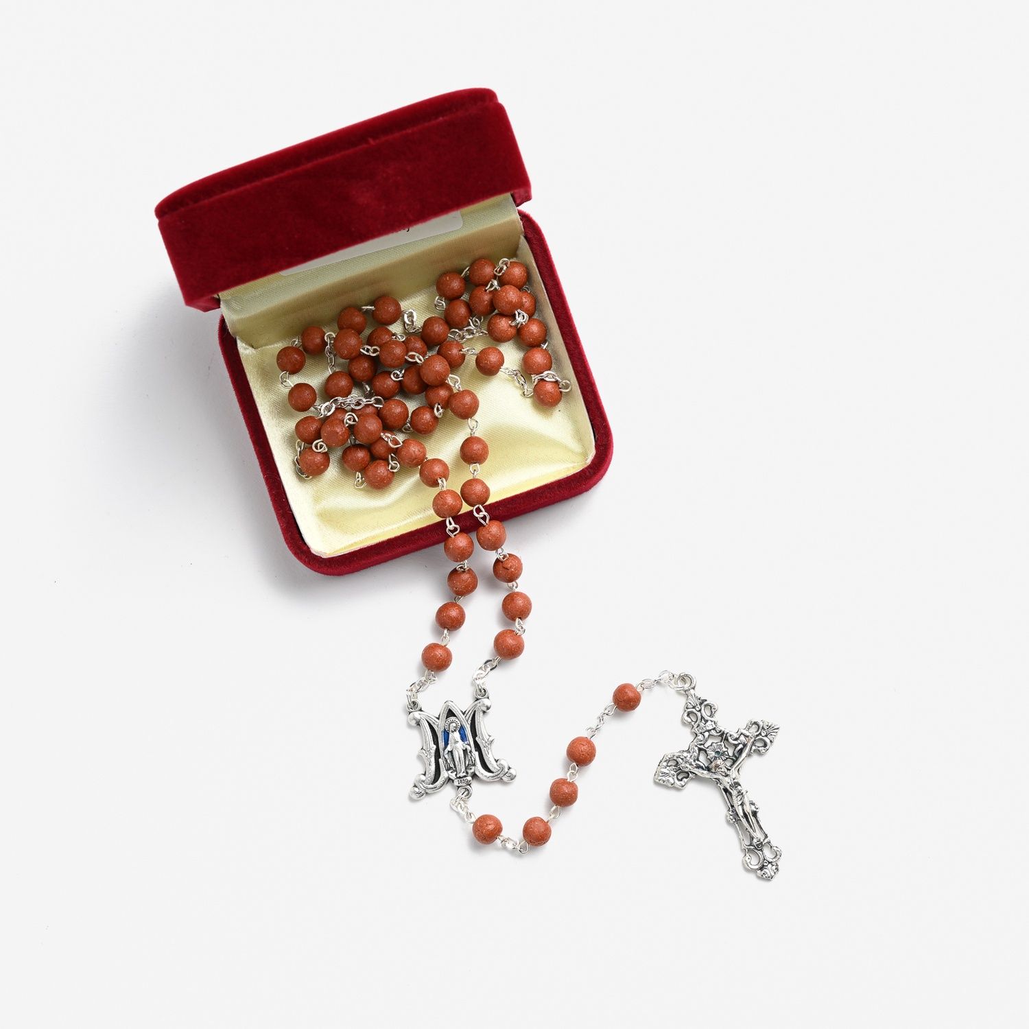Authentic Rose Petal Rosary 6 mm Beads high quality crucifix