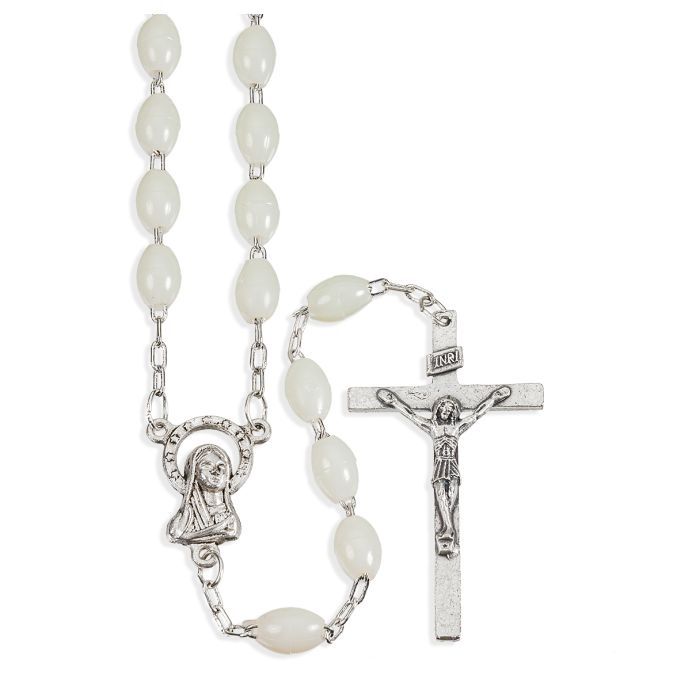 Luminous Plastic Oval Bead Rosary