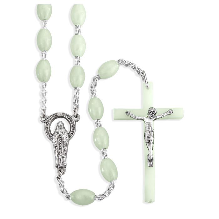 Luminous Oval Plastic Bead Rosary