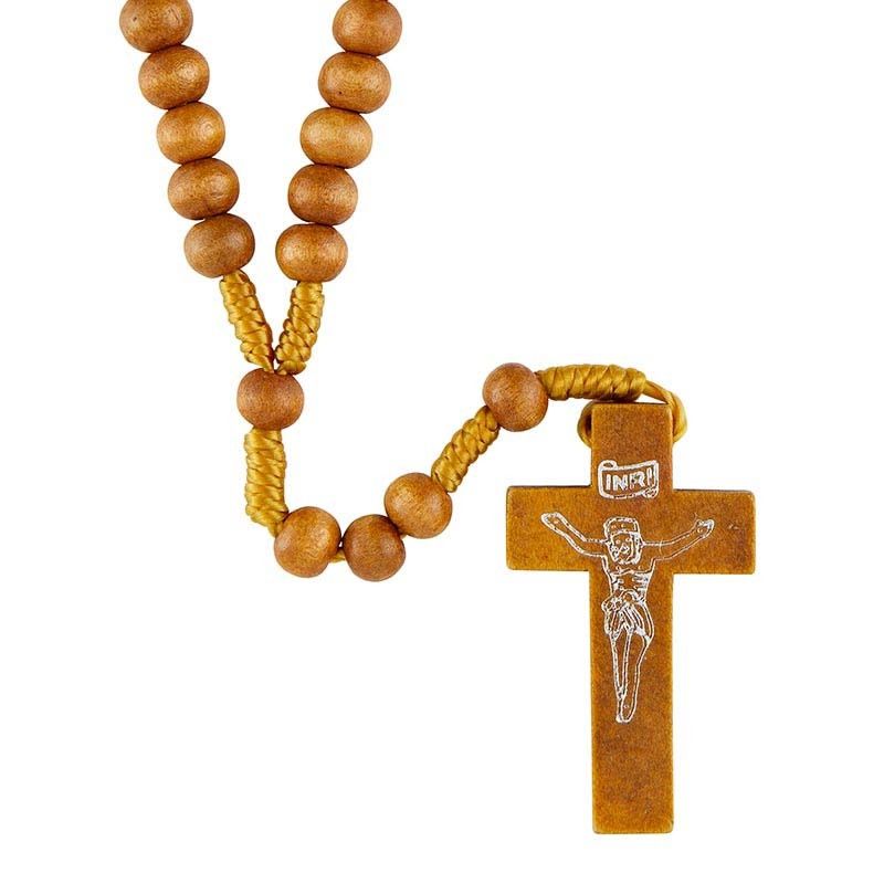 Wood Bead Cord Rosary