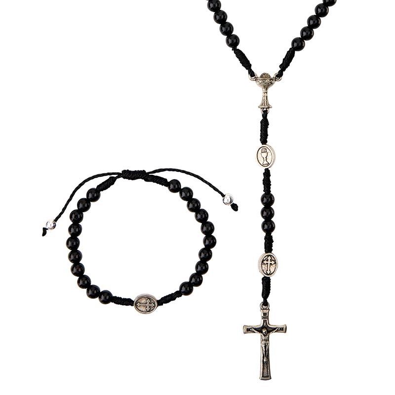 First Communion Necklace Bracelet Set - Boy